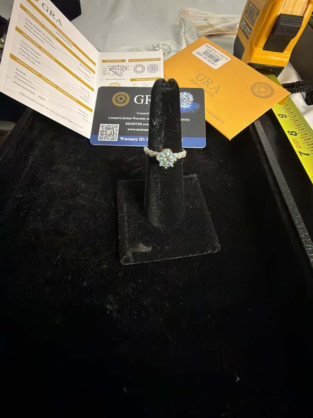 GRA Certified 1.00ct Round Brilliant Moissanite Engagement Ring